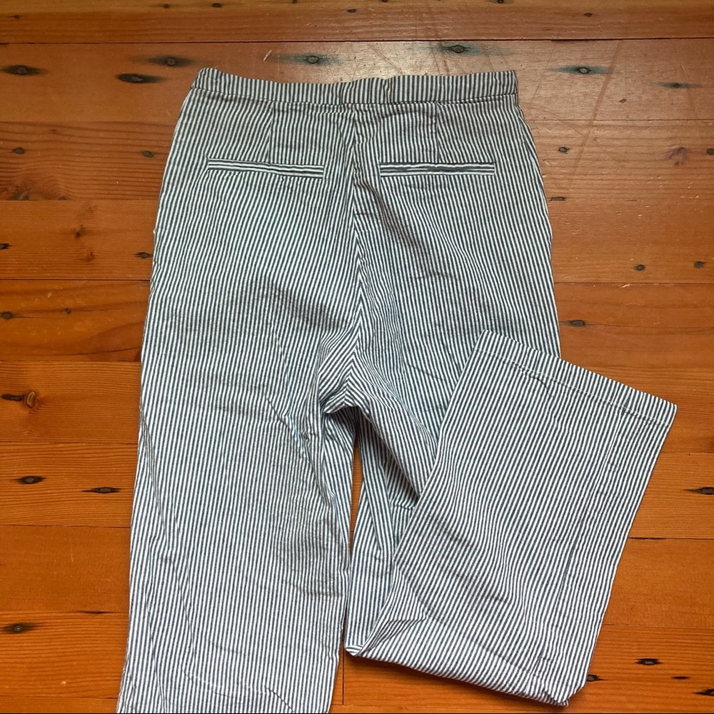 Pinstripe straight leg pants